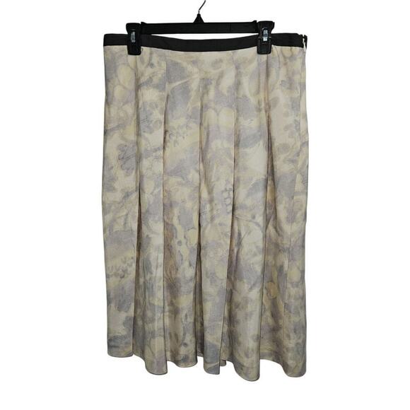 AK Anne Klein Dresses & Skirts - Anne Klein Womens Pleated Silk Abstract Watercolor Skirt Below Knee. Size 12